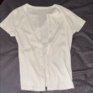 Abercrombie & Fitch Cream Button-Down Shirt